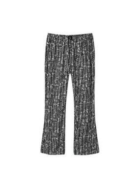 By Giuliana Womens Black & White Geometric Print Wide-Leg Pants 3X Elastic Waist